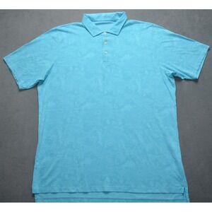 B Draddy Polo Shirt Mens XL Blue Camouflage Print Performance Pima‎ Peru